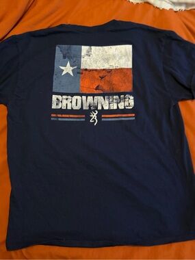 Browning Navy, White & Orange Texas Flag Graphic Tee